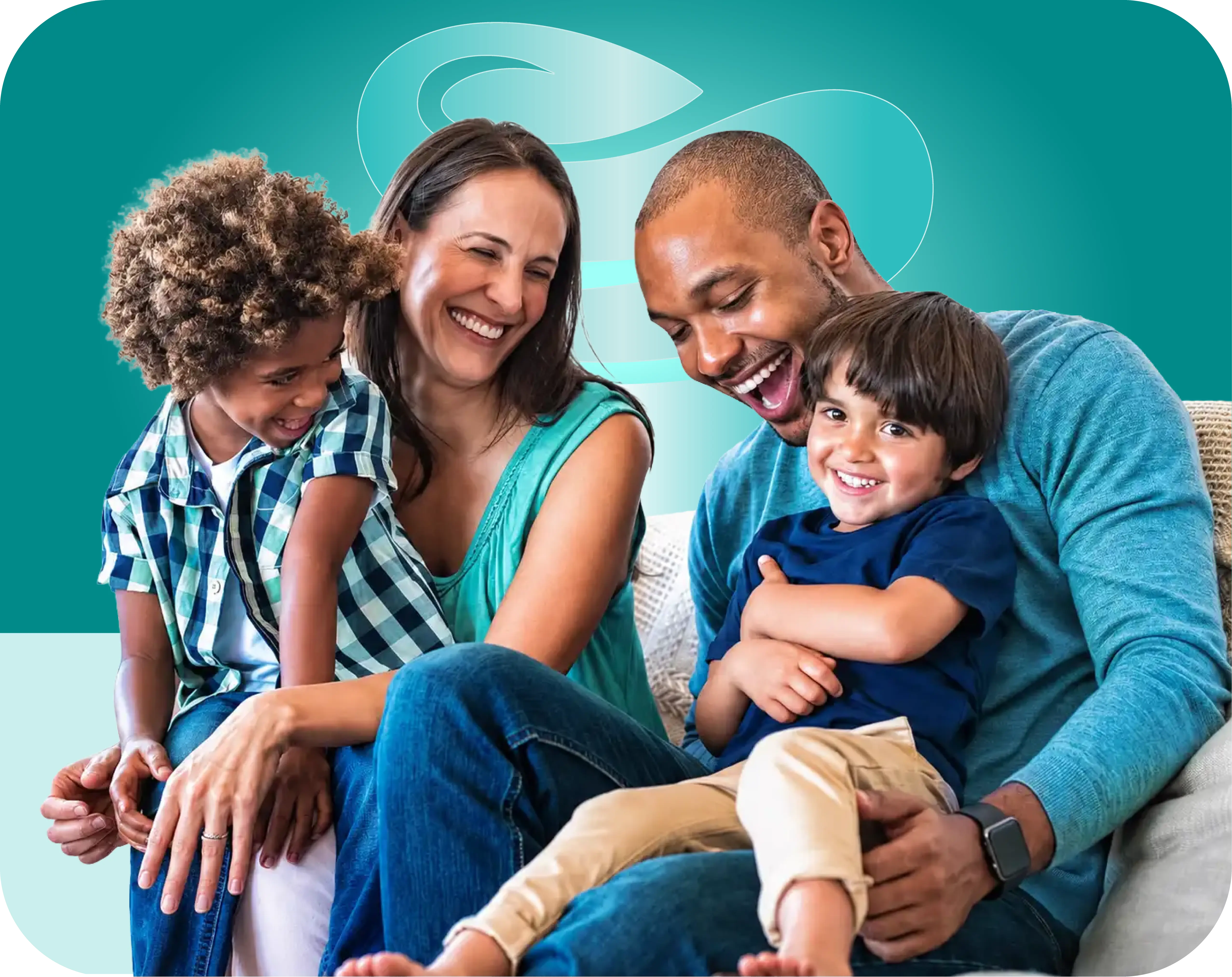 Happy family smiling together